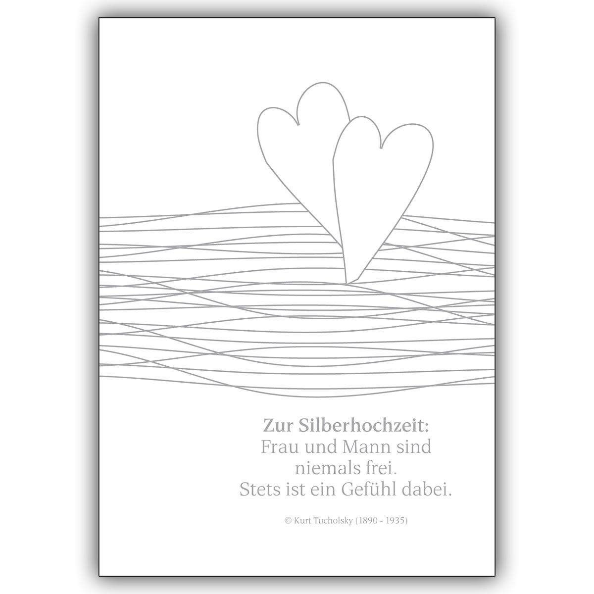 Kartenkaufrausch 16 Hochzeitskarten (16er Set): Wunderschöne Glückwunschkarte zur Silberhochzeit • hübsche hochwertige Grusskarte mit Umschlag zu vielen Anlässen
