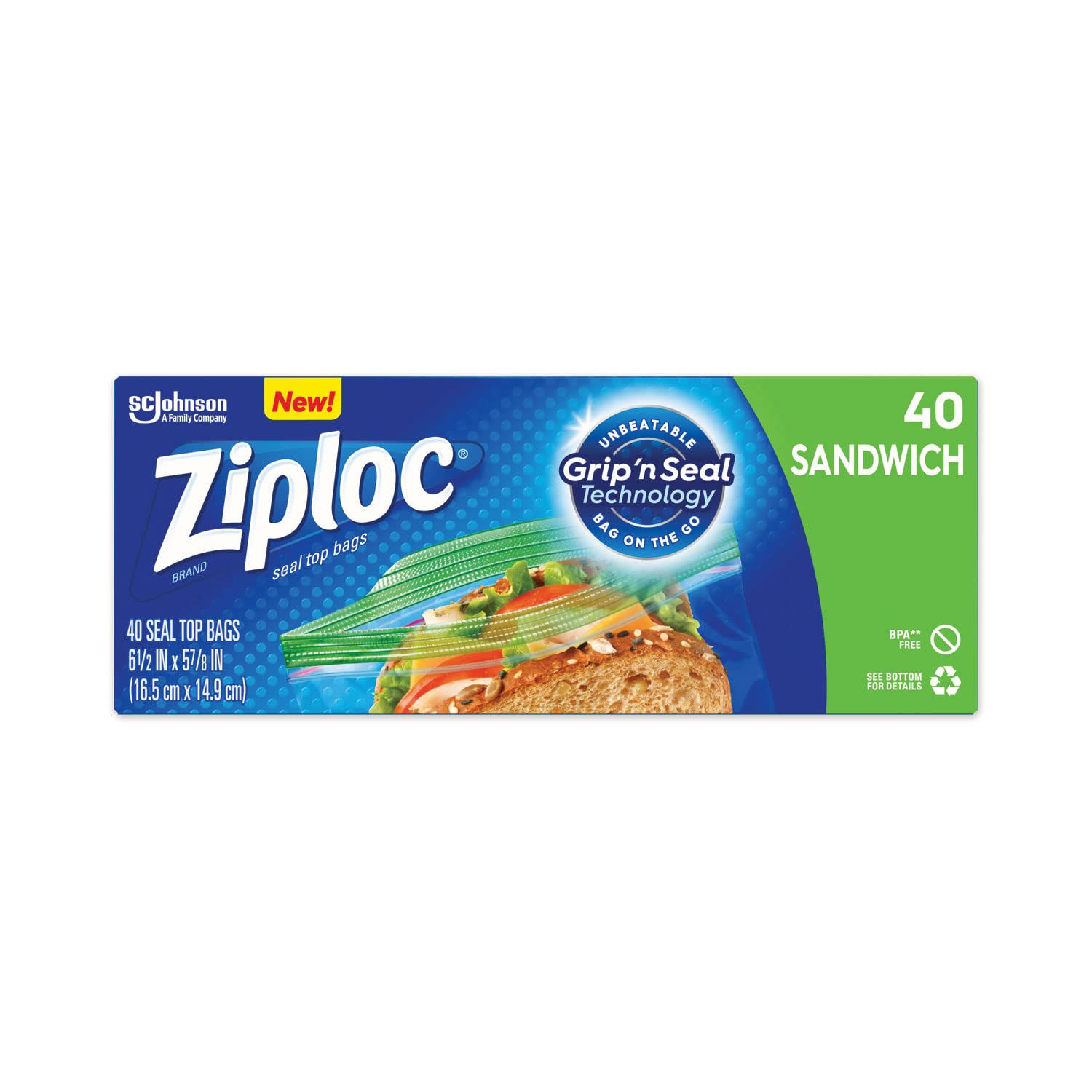 Ziploc 71139 Sandwich Bag - 40 Count40