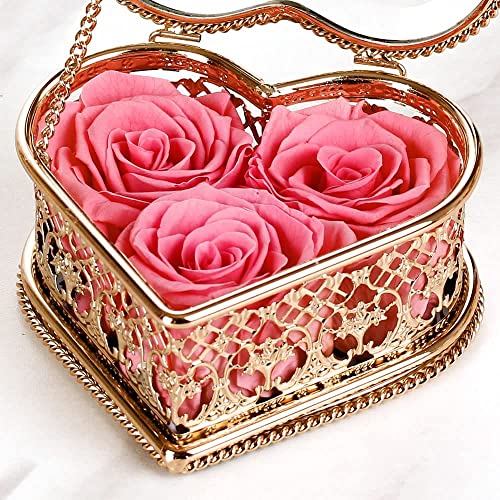Enchanted Real Preserved Roses in a Heart Shaped Box, Fresh-Cut