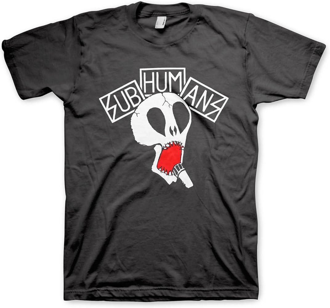 SUB HUMANS スカルデザイン Tシャツ ダークグレー SUB HUMANS スカルデザイン Tシャツ ダークグレー