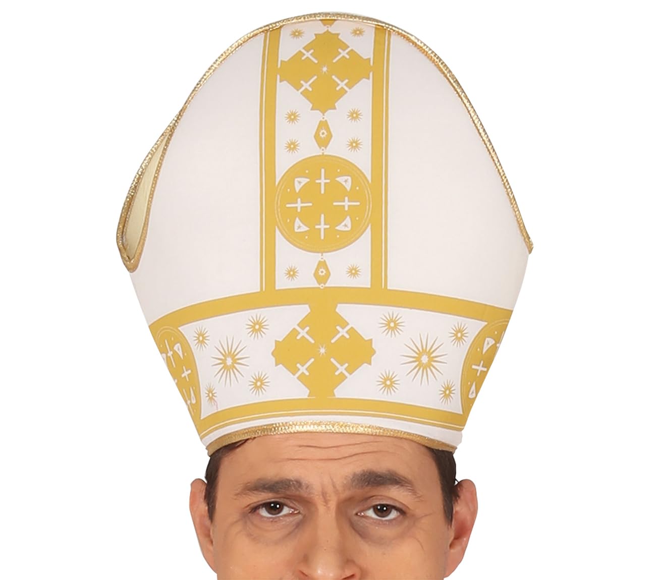 FIESTAS GUIRCA Disfraz de Papa Hombre - Disfraz de Cardenal Rojo con Gorro de Papa - Disfraz de Obispo Hombre