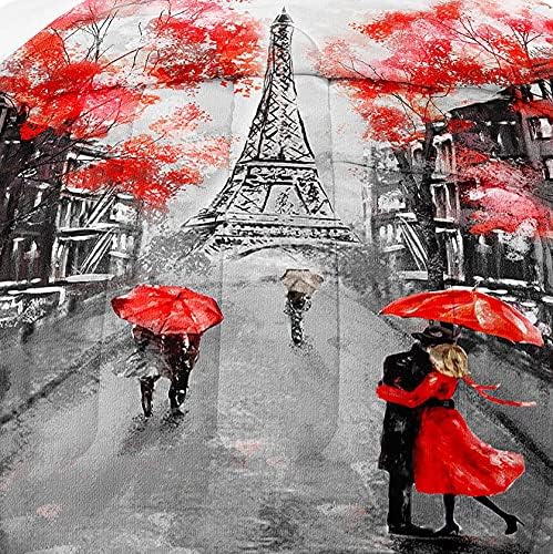 Miniatura 3 de Juego de edredón estilo París para niñas y adolescentes, edredón tamaño individual de la Torre Eiffel de Francia con 2 fundas de almohada con