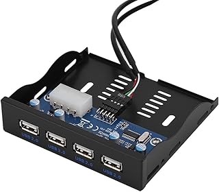 Metal Front, Floppy Front Panel 3.5inch Floppy Bay USB Computer Front Panel USB3.0 9PIN 4 Ports Hub Floppy Bay for PC Computer