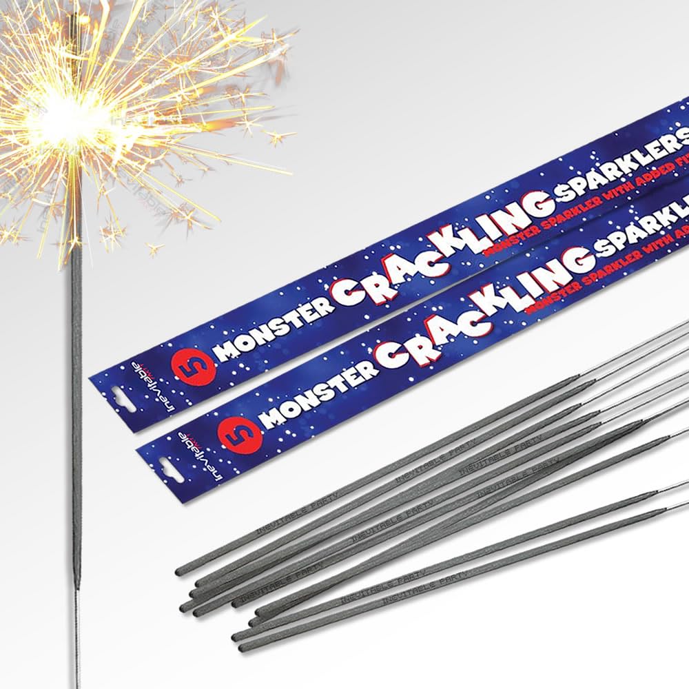 45cm (18") Monster Crackling Sparklers - A Monster Sparkler with Added Fizz (10 Sparklers)