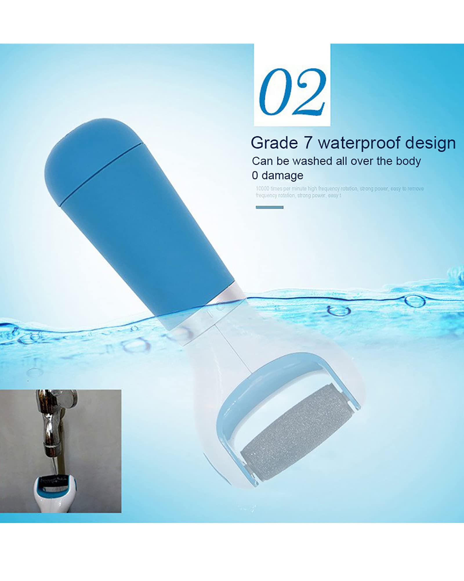 Lima eléctrica para pies con rotación de 360 °, removedor de Callos USB para pies, removedor de Piel Dura, máquina de pedicura para pies, Herramientas para el Cuidado, Rosa (Rosa)