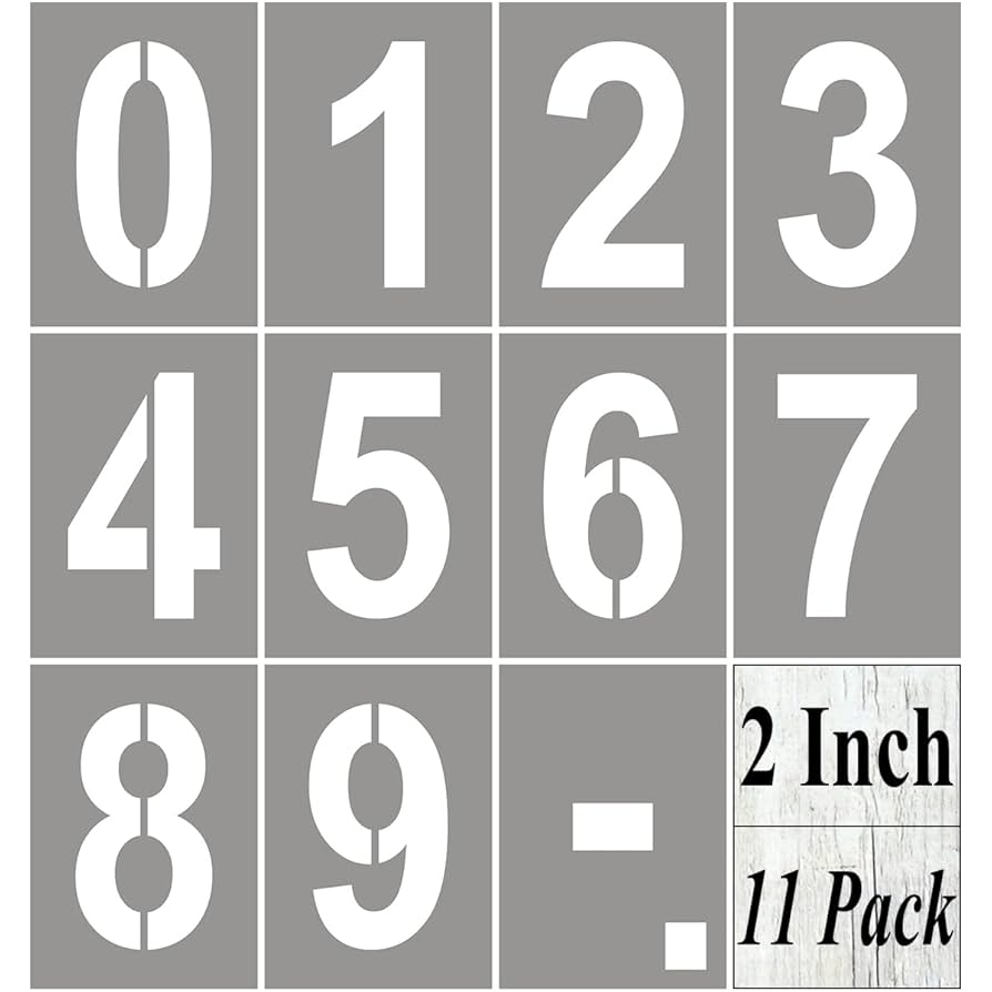 Amazon.com: 2 Inch Large Number Stencils for Painting - 11 Pack Number Stencil Templates for Curb Address, Cakes, Cookies, Mailboxes and Crafts, Reusable House Numbers Stencils for Wood Signs & Cement Wall amazon-com-2-inch-large-number-stencils-for-painting-11-pack-number-stencil-templates-for-curb-address-cakes-cookies-mailboxes-and-crafts-reusable-house-numbers-stencils-for-wood-signs-cement-wall