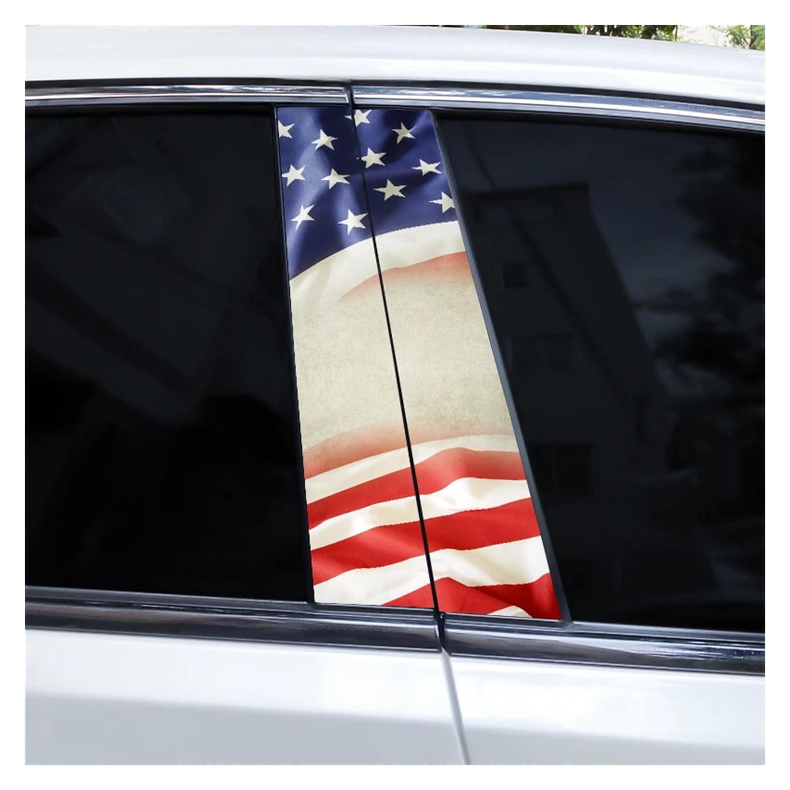Car Side Decals 2pcs Star Spangled Soul Car B-Pillar Sticker Waterproof Scratch-Resistant Vinyl Center Column Decal(Style F)