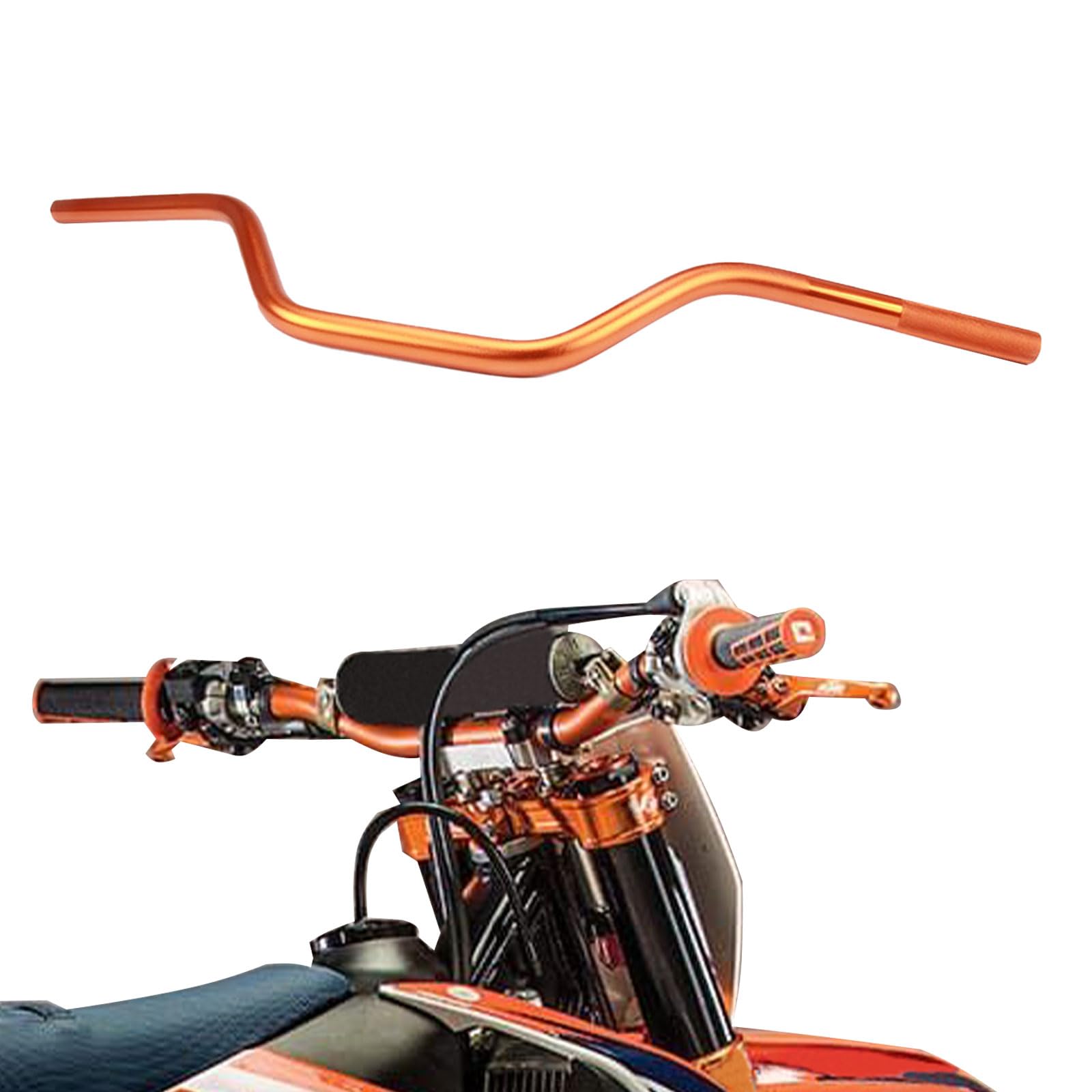 Guidon Moto 22mm 7/8" Aluminium Universel Pièce de Rechange VTT Orange | Alliage d'Aluminium, Tube Tracker, Pièce de Rechange Universelle, Usage VTT Moto de Rue Motocross, 22 mm, Prise en Main