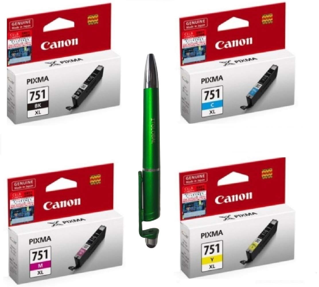Canon 751XL B/C/Y/M Ink Cartridge with ITGLOBAL 3in1 Multi-Function Mobile Phone Stand Stylus Pen Anti-Metal Texture Rotating Ballpoint Pen (Very Colors) (B07YB5FDLT) Amazon Price History, Amazon Price Tracker