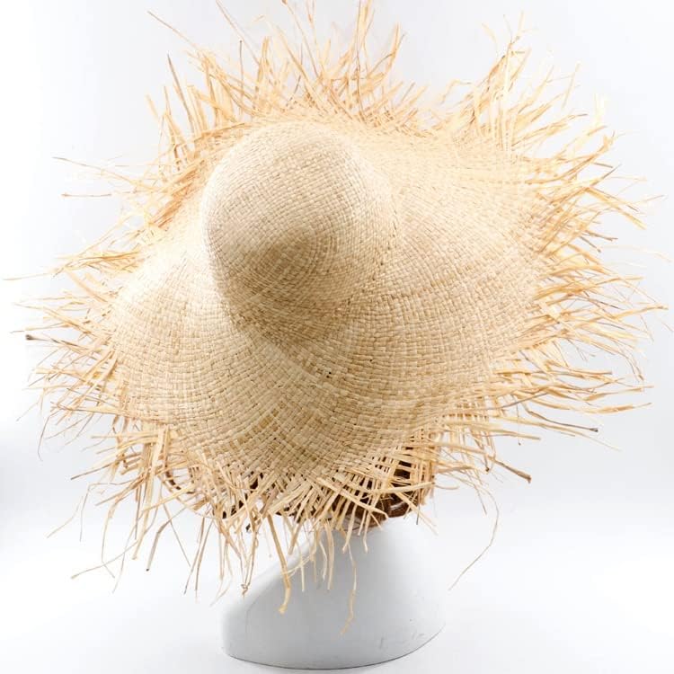 LNNSHX Sombreros de Mujer de ala Ancha, Sombrero de Playa Plegable y Flexible, Gorras para el Sol para Bodas navideñas (D 6 5/8)
