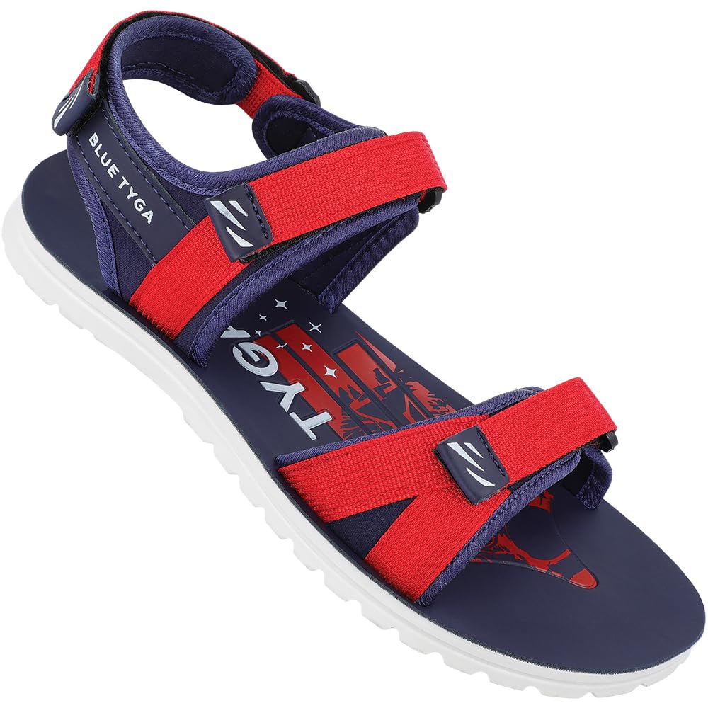 WALKAROO BLUE TYGA BT1701 Mens Stylish Sandals for Dailywear and Regular use - Blue Red (B0CM6JQ7N7) Amazon Price History, Amazon Price Tracker