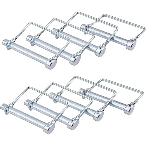 8 Pack Trailer Coupler Pin 3/8x4in Towing Hitch Pin Heavy Duty Wire Lock Pin Secure PTO Shaft Locking Pin for Trailers, RVs, Boats, Farm Equipment