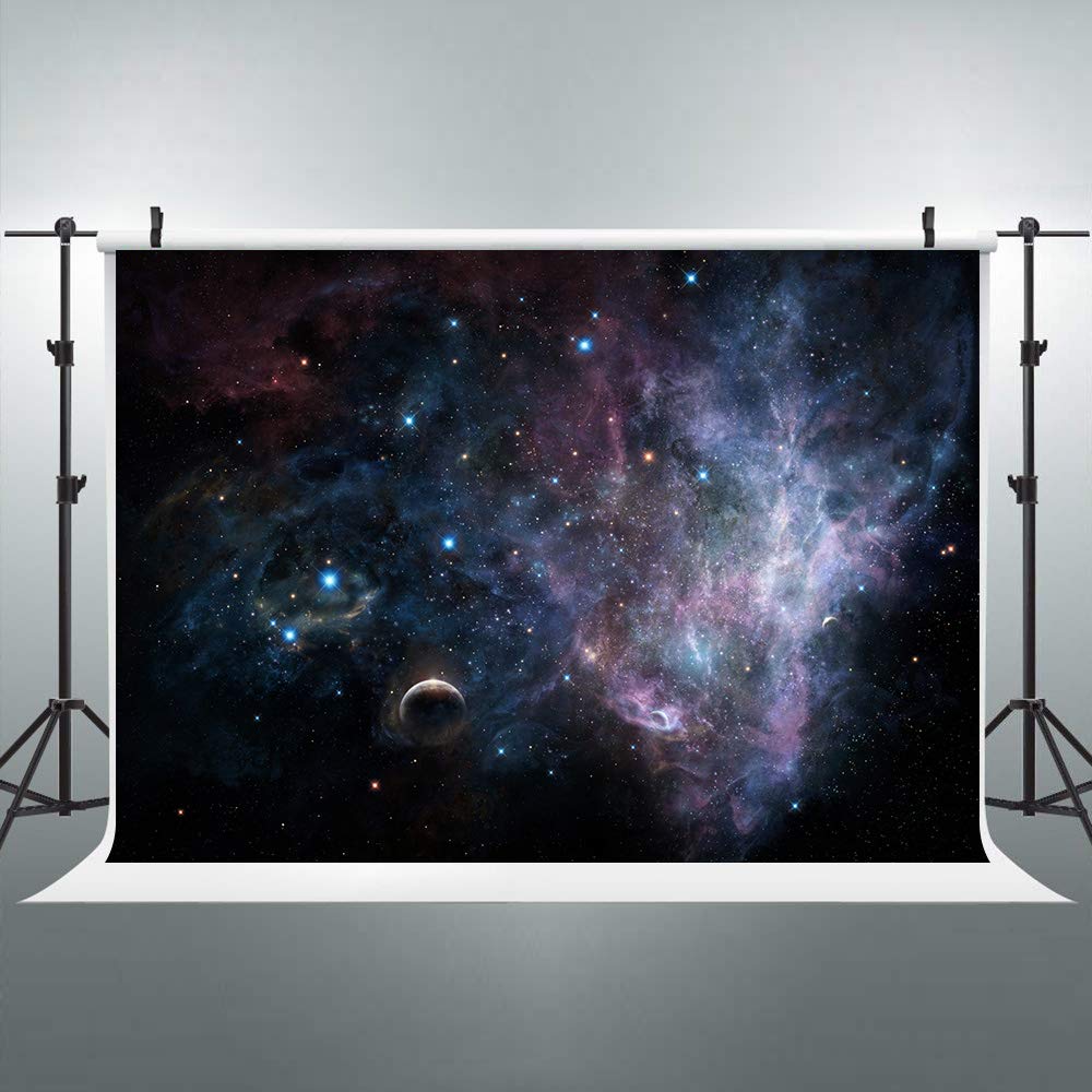 FLASIY 7x5FT Flashing Starry Sky Photography Backdrop Space Galaxy Stars Photo Background for Children Party Photo Studio Props GEAY007