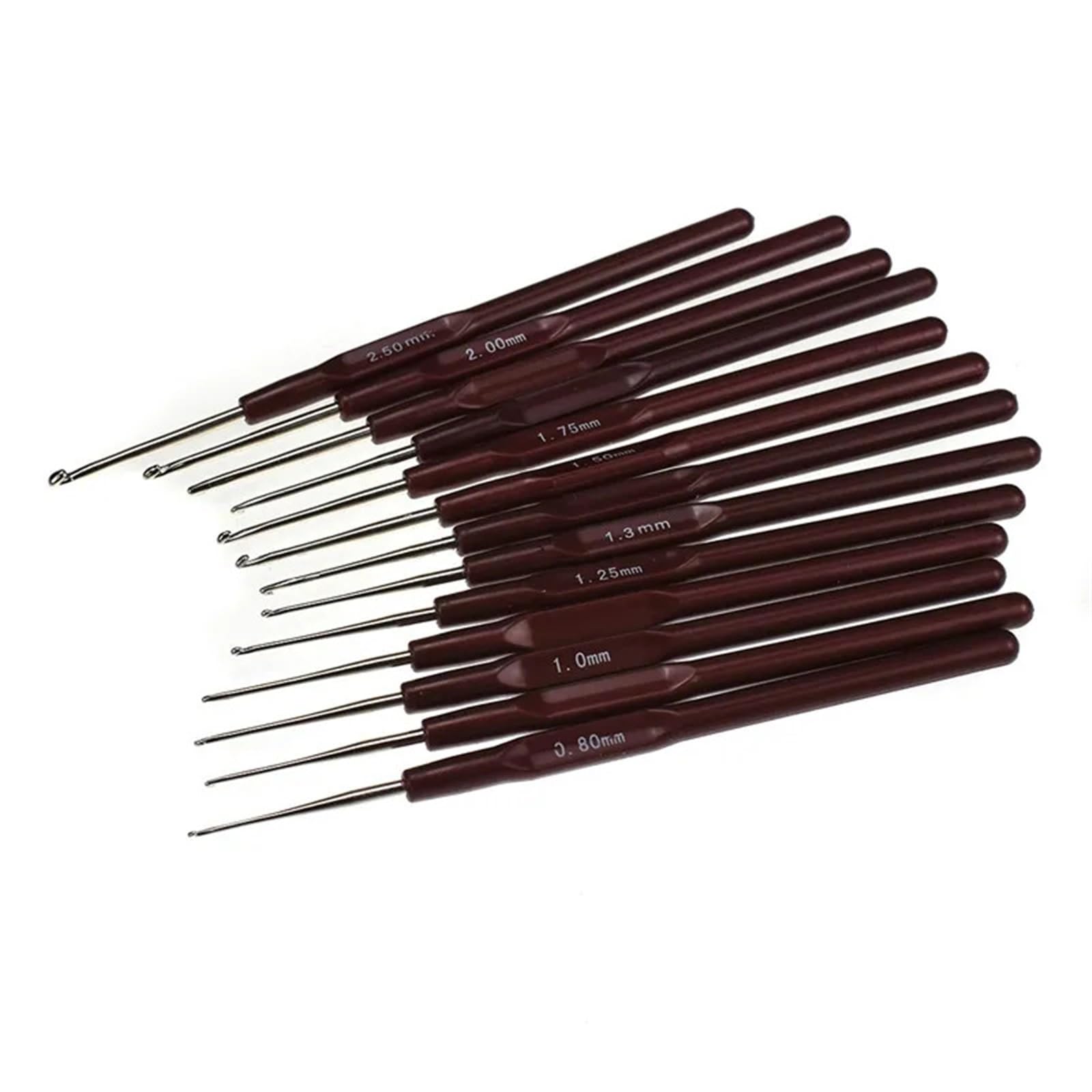 Xuchil 16Pcs Plastic Handle Crochet Hooks Handle Knitting Needles Set Crochet Hook Set Ergonomic Grip 0.5Mm-2.5Mm 16 Size Sewing Tool Gift