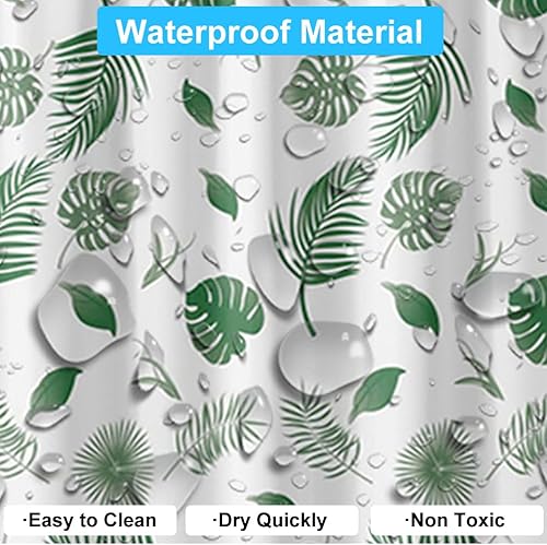 Miniatura 5 de Forro de cortina de ducha con 12 ganchos de plástico, forro de cortina de ducha de plástico de 72 x 72 pulgadas para cabina de ducha y bañeras,