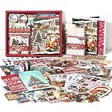 【COMPLETE 157-PIECE SCRAPBOOKING KIT​​】 – Everything for holiday crafting: includes an A6 grid journal, 60 memo sheets, 20 PET stickers, 10 cardstock sheets, 15 scrapbook papers, 5 tracing papers, 10 stamp stickers, 5 frame cards, 3 bookmarks, 5 gold...
