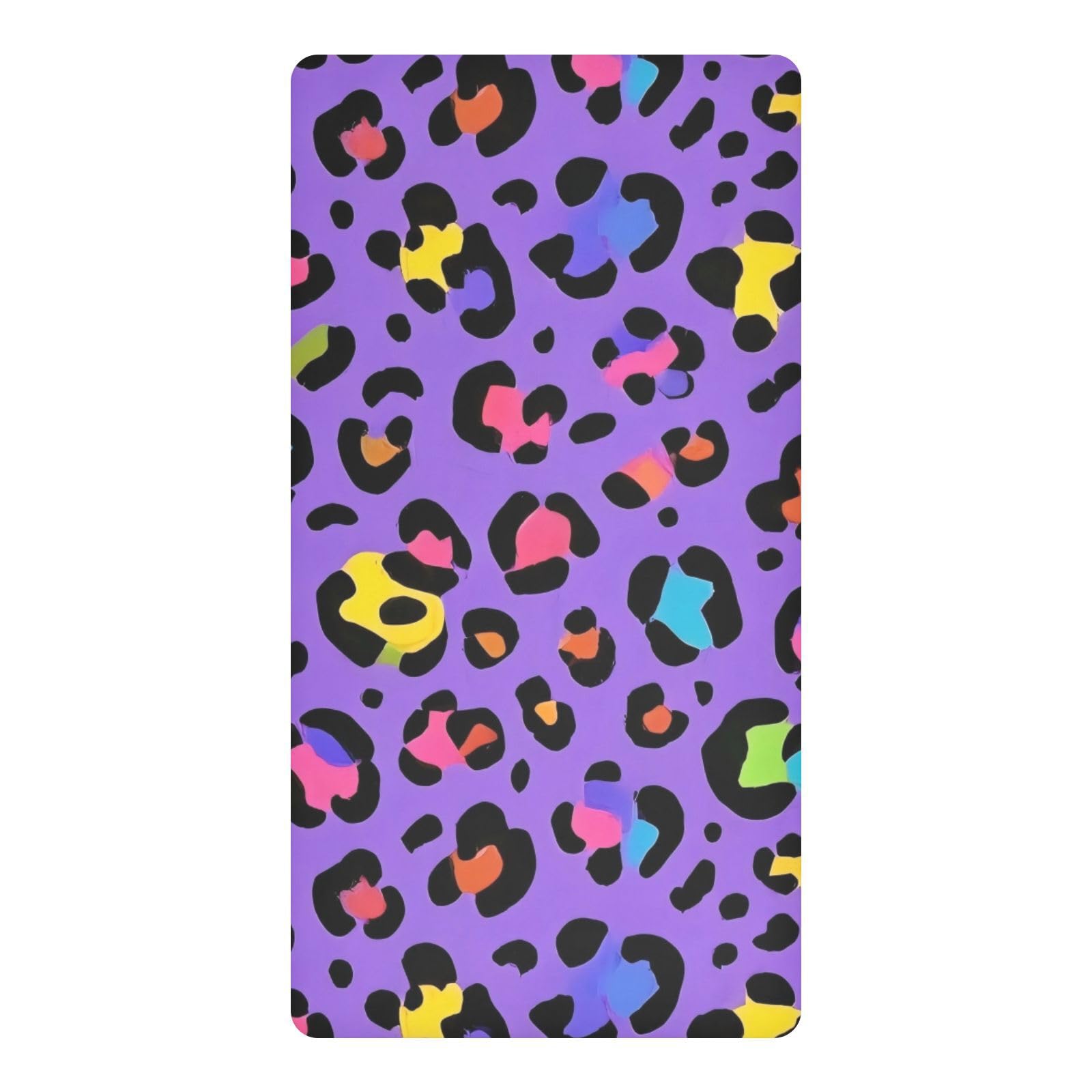Drap-housse imperméable pour lit d'enfant violet 132 x 71 cm léopard fille garçon