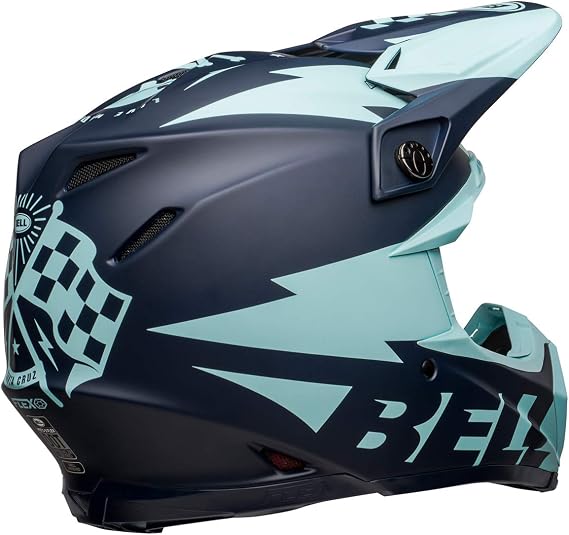 Bell Moto-9 Flex Dirt Full Face Motorcycle Helmet - Breakaway Matte Navy/Light Blue, Large
