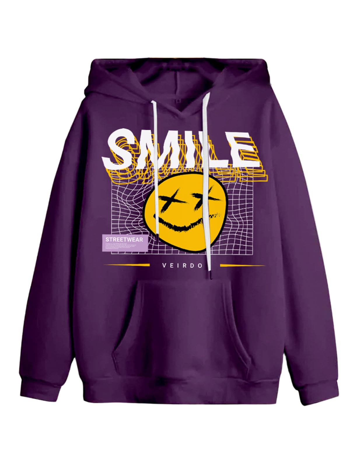 VeirdoCotton Fleece Oversize Loose Fit Hooded Sweatshirt Full Sleeves Cool & Stylish Graphic Printed Jumper Sweatshirt Winter Wear for Women