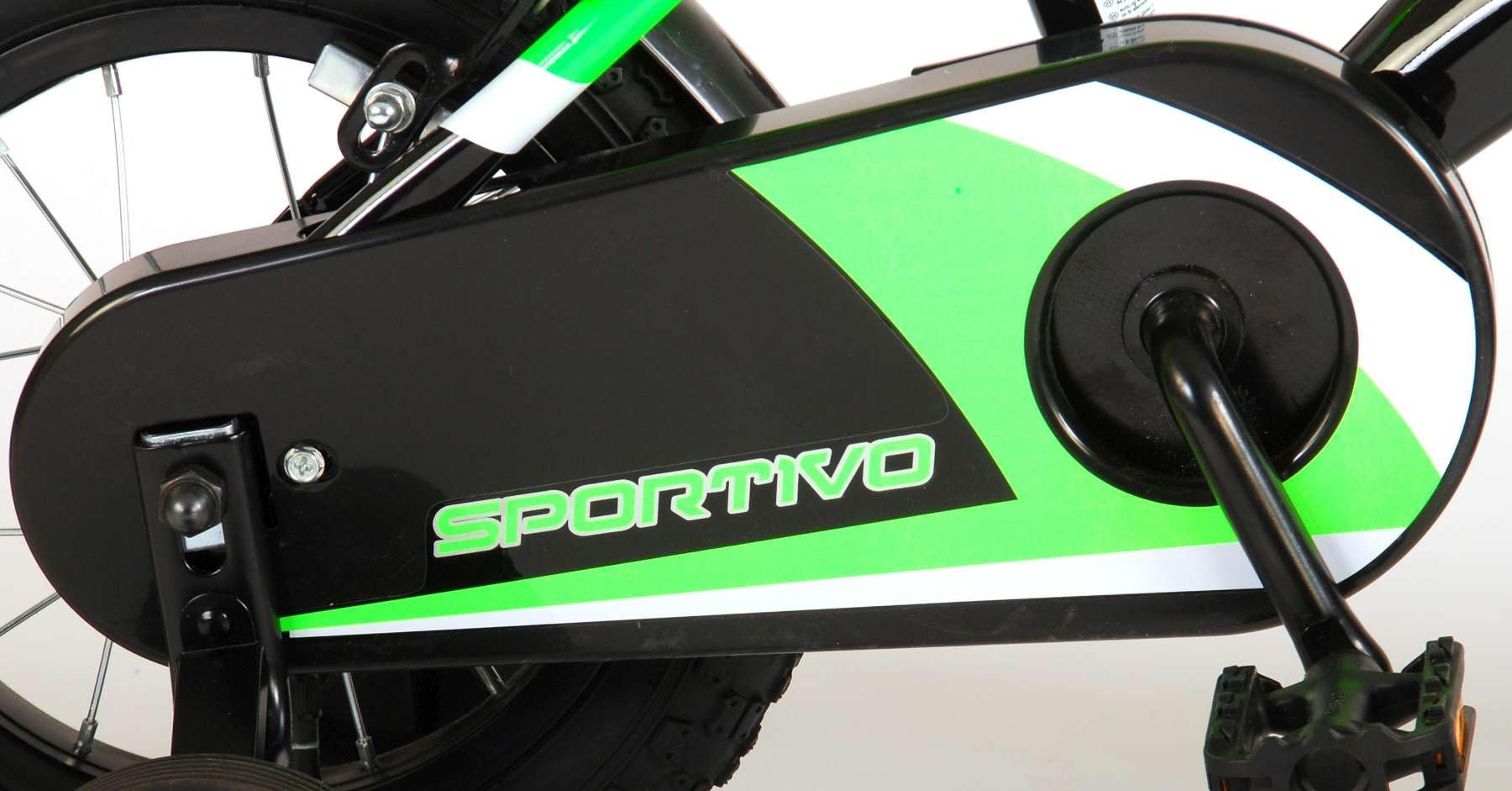 volare Bicicletta da Bambino da 12 Pollici Modello Sportivo con Movimento cenrale e sterzo a Sfera, Verde e Nero
