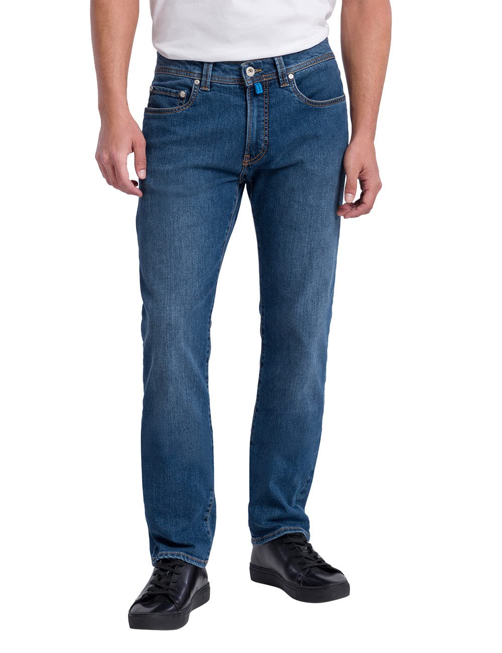 Pierre Cardin Men's Lyon Tapered Jeans, Ocean Blue Stonewash 8037 6831, 36 W/30 L