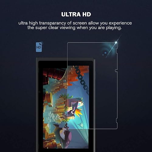 Miniatura 3 de SEVENTHGO Paquete de 2 protectores de pantalla de vidrio para Nintendo Switch, protectores de pantalla de vidrio templado para Switch, protector de
