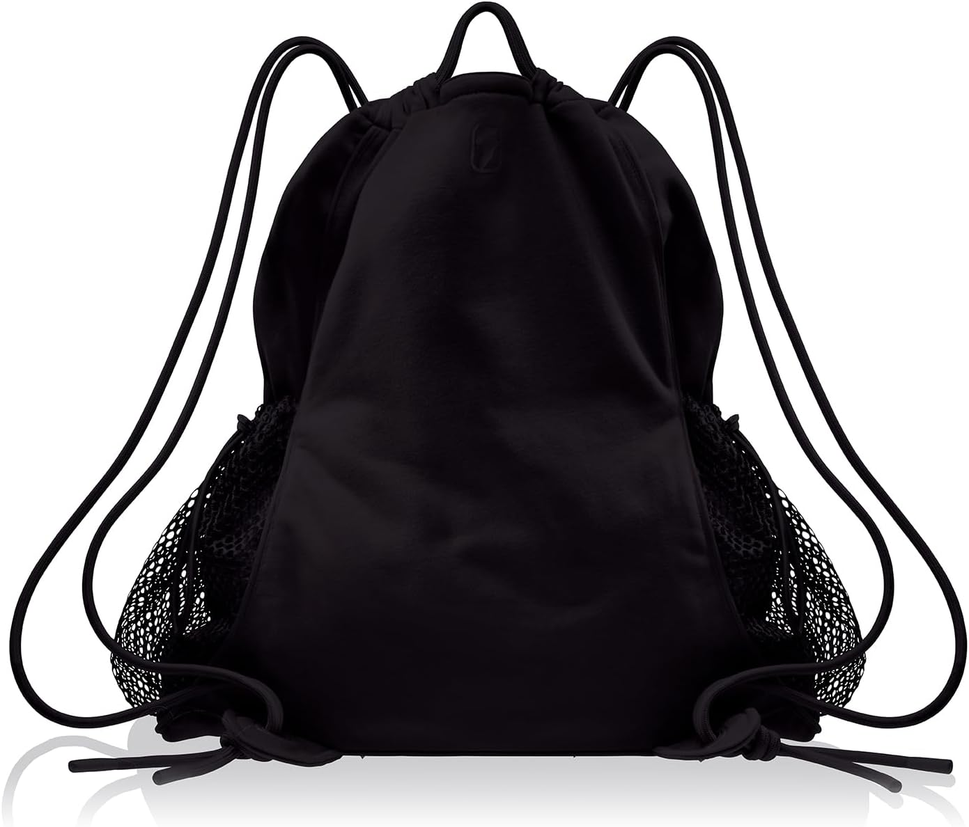 TELFAR String Bag - Black | Unisex Cotton-Poly Drawstring Bag | Breathable Mesh Pockets | Laser Cut Logo | Casual & Athletic