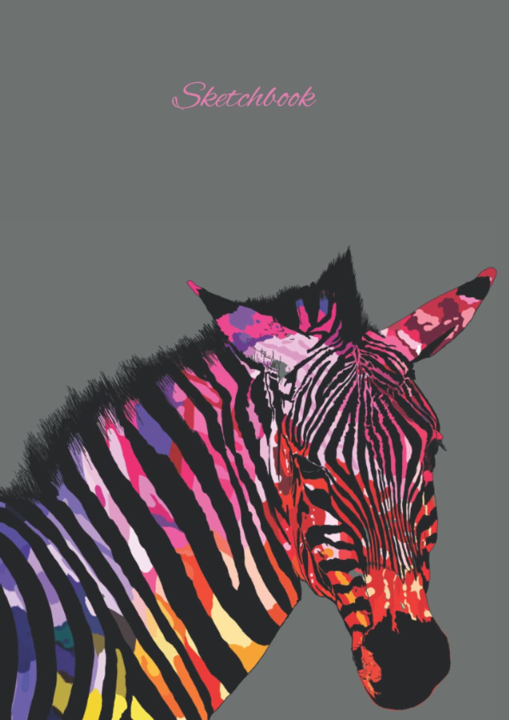 A4 Double Zebra - Grey - Sketchbook 140 pages: Blank paper 210mm x 297mm, high quality matte paperback cover by Elizabeth Banks