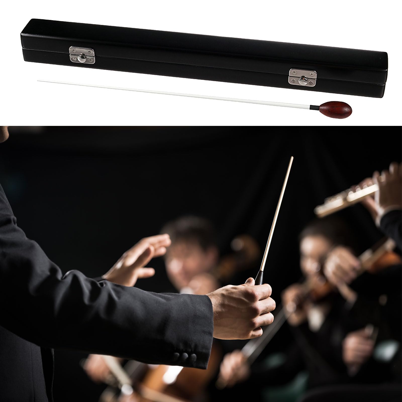 Conductor musical con mango de madera para banda de concierto, líder de sinfonías, accesorio de director coral, mango de madera roja, conductor musical para banda de concierto