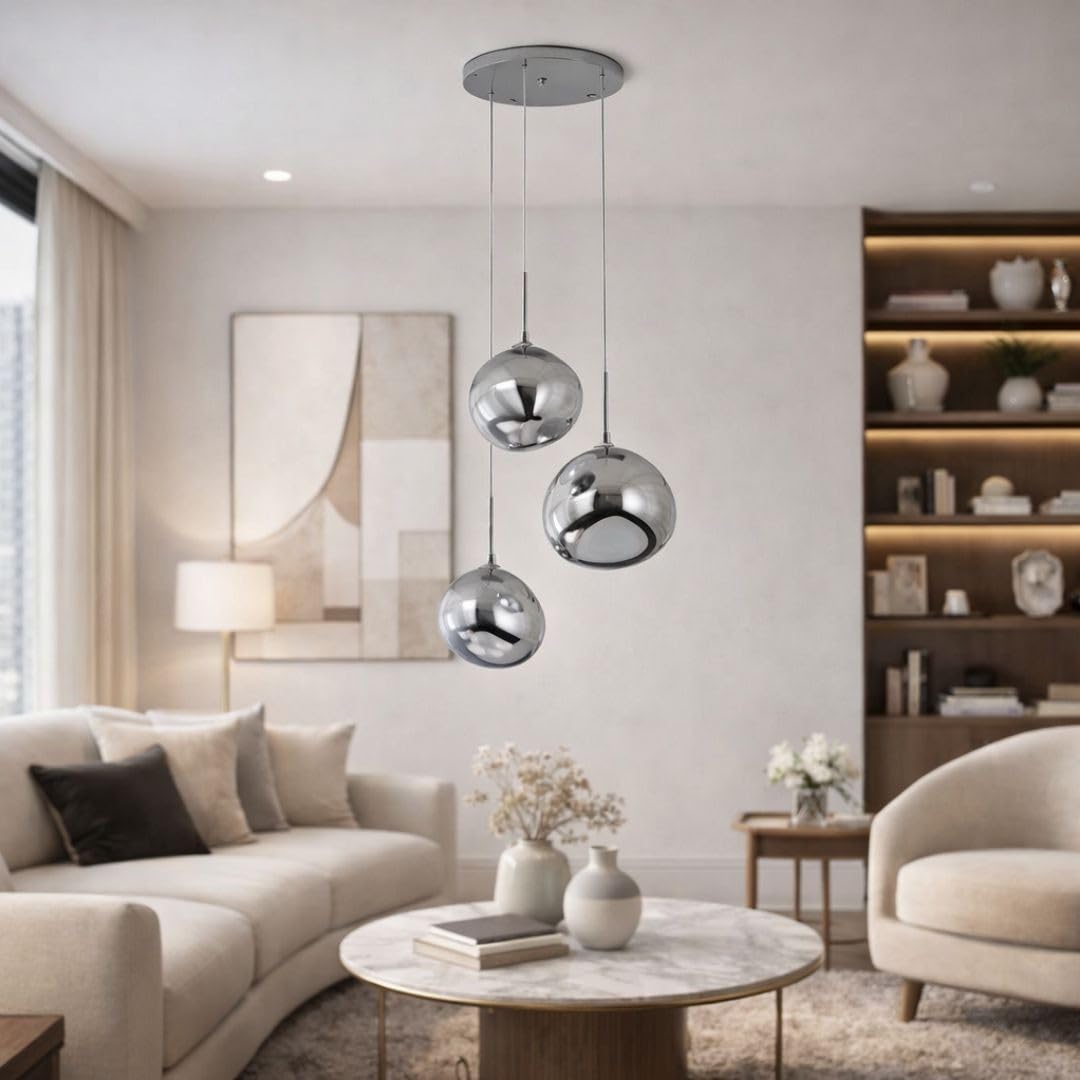 Lampada a sospensione tripla in cristallo "KADNIS" - 3 x E27