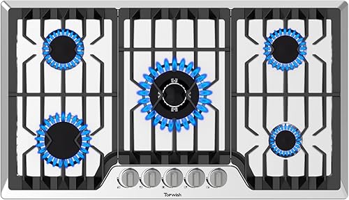 Miniatura 8 de Placa de Cocina de Gas de 12 Pulgadas, Estufa de Gas Integrada Convertible a LPG/NG con 2 Quemadores 18000BTU, Estufa de Propano de Acero Inoxidable