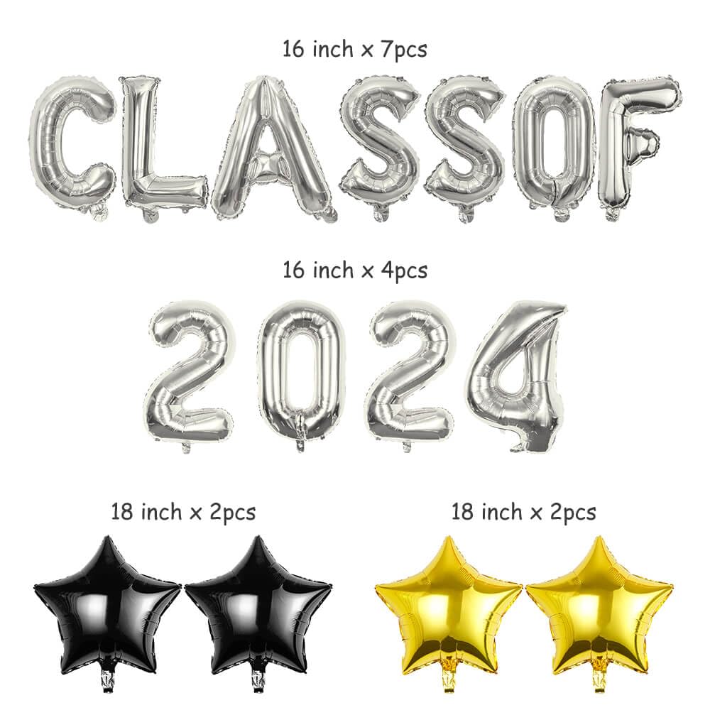Pargleev Class of 2025 2026 Graduation Decorations, 16 Inch Silver Foil Balloons Freely Combine 2025/2026 - Image 2