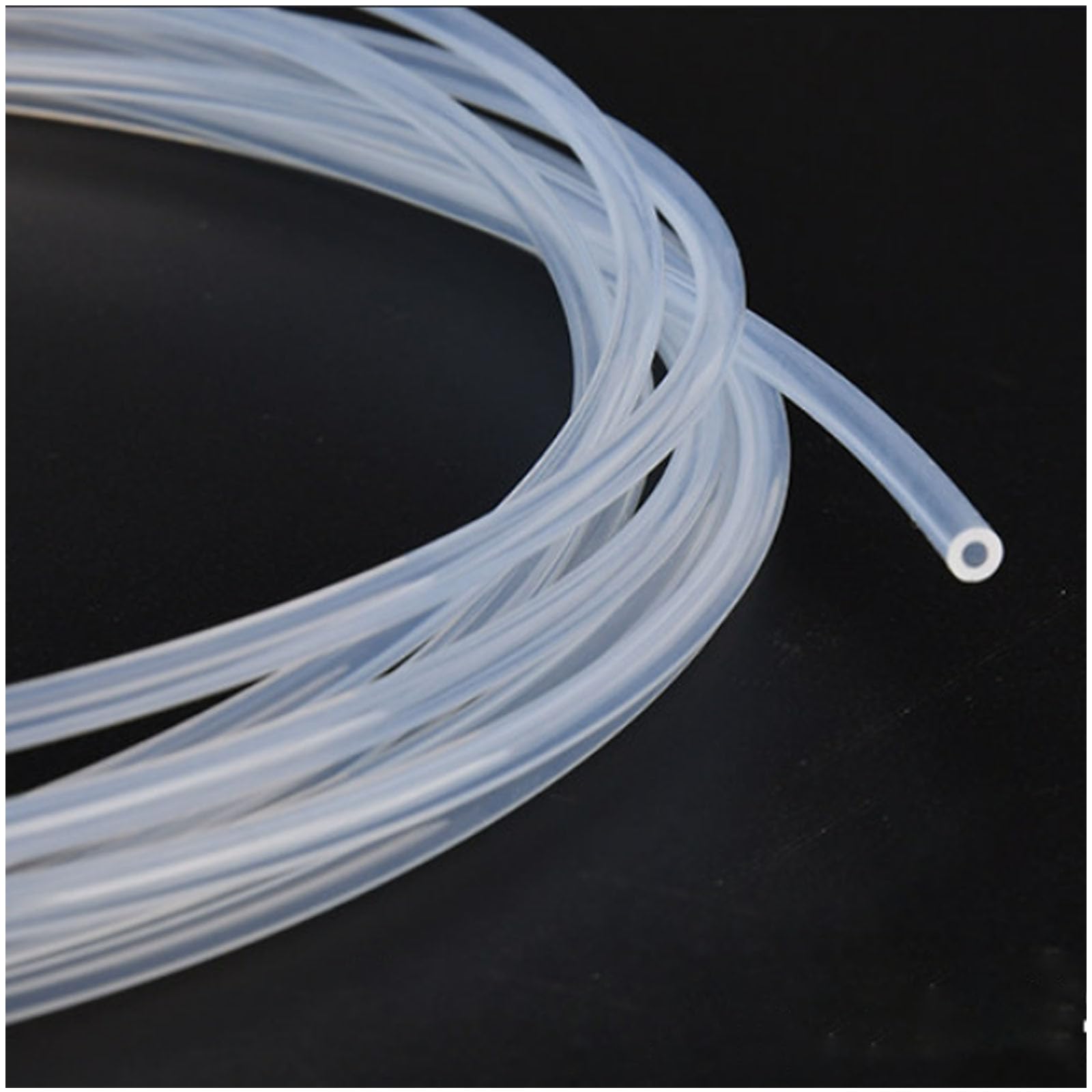 CXGBQSJ PTFE Tube Teflon Tube Fluoropolymer Pipe for Chemical Transfer Electrical Insulation and Industrial Fluid System Applications,ID1*OD2mm/5m
