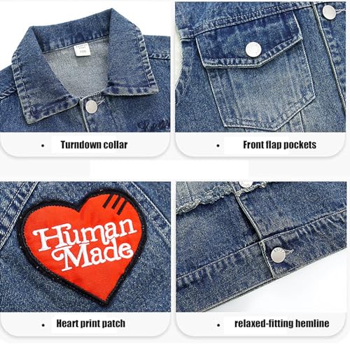 Girls Denim Vest Button-Down Outerwear Sleeveless Jean Jacket size 4-14 years3
