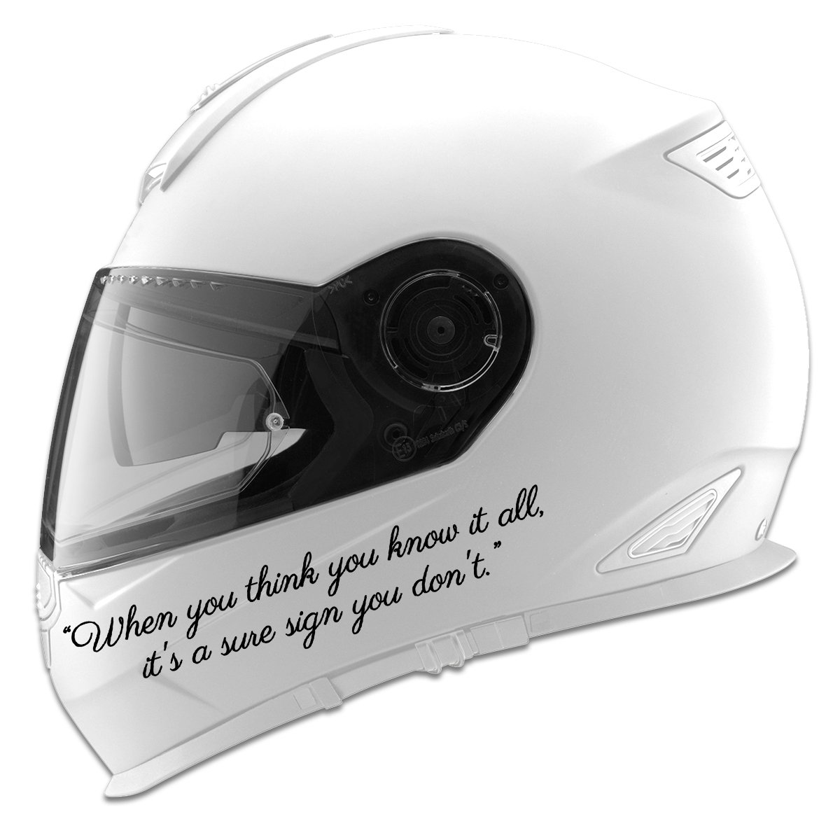 bike helmet caption Amazon.com: When You Think You Have It All Quote Auto Car Racing Motorcycle  Helmet Decal - 5