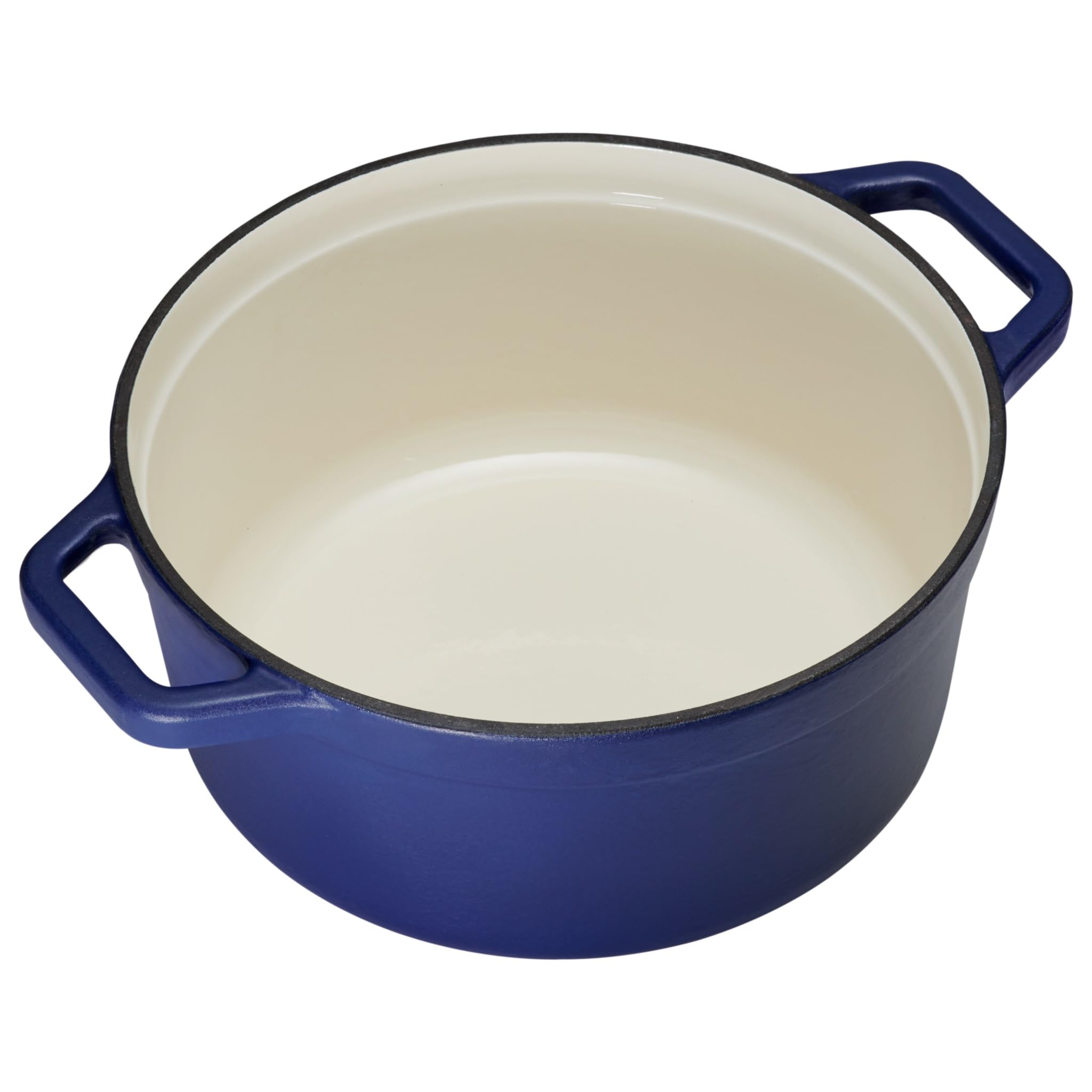 CHEF CUISINE Gusseiserner Bräter, blau, emailiert, 3,5 Liter, Deckel mit Edelstahl-Knauf
