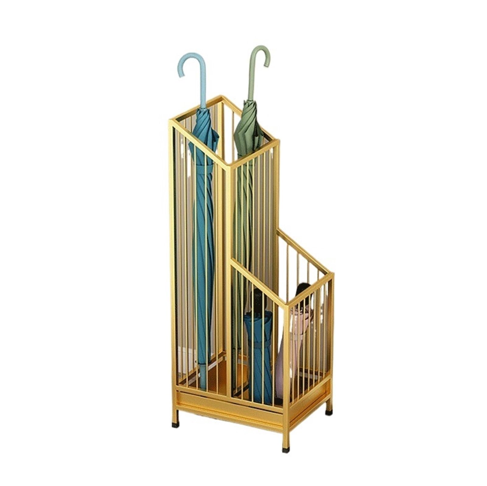 XUJUAN-0227 Umbrella Holder Home Entryway Umbrella Stands And Storage Racks, Commercial Quick-dry Holders(Gold,Small)