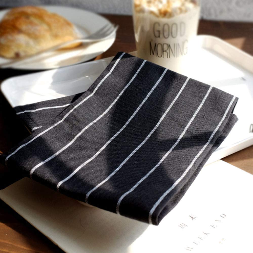 Lino de Algodón Salvamanteles, Manteles Individuales, Antideslizante de Aislamiento de Calor Resistentes al Calor y al Desgaste, Black