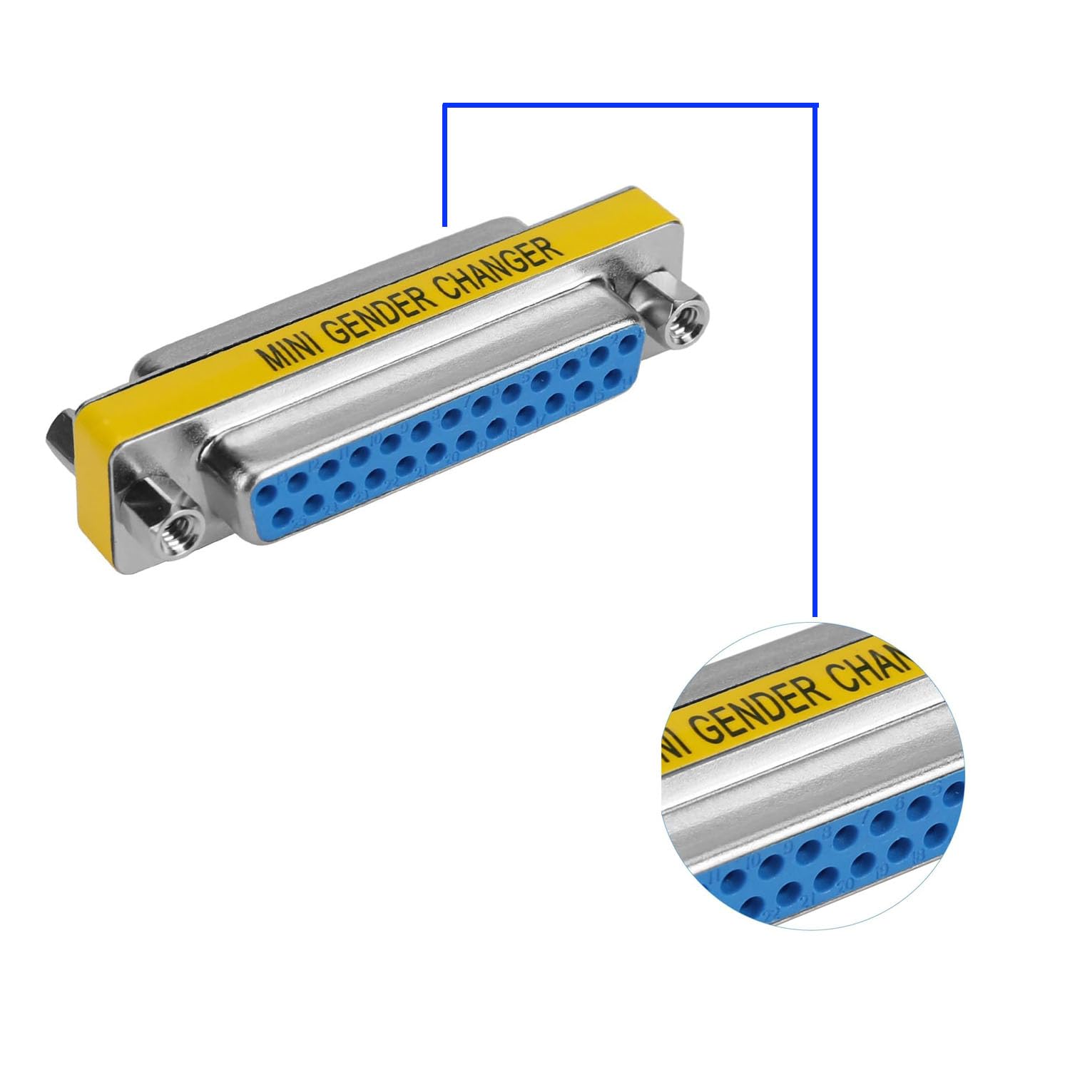2 Pezzi DB25 Femmina a Femmina Accoppiatore Connettore,25 pin DB25 seriale adattatore per Gender Changer,trasferimento dati e connessione dispositivi