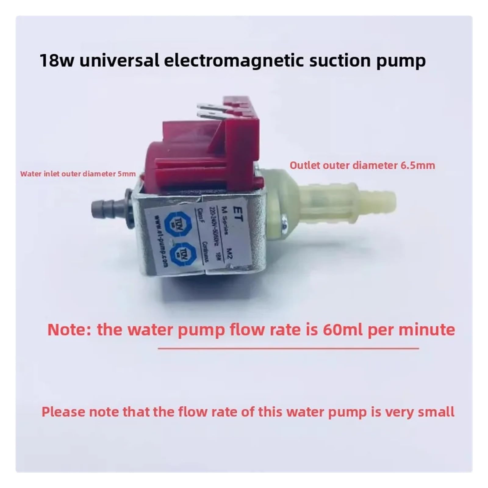 Pompe d'aspiration électromagnétique ET M2 M4 18 W, for machine à café/machine à vapeur/lave-linge/autocuiseur vapeur, pompe à eau CC haute pression