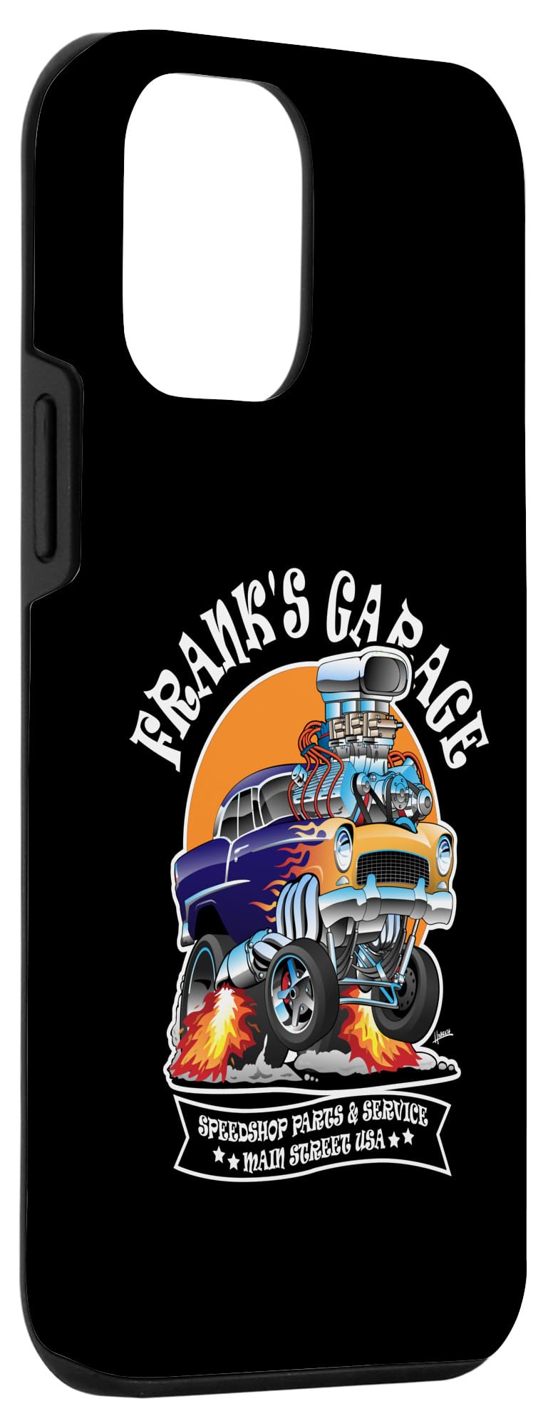 iPhone 12 mini Frank's Garage Hotrod Classic Car Design for the Name Frank Case - Image 3