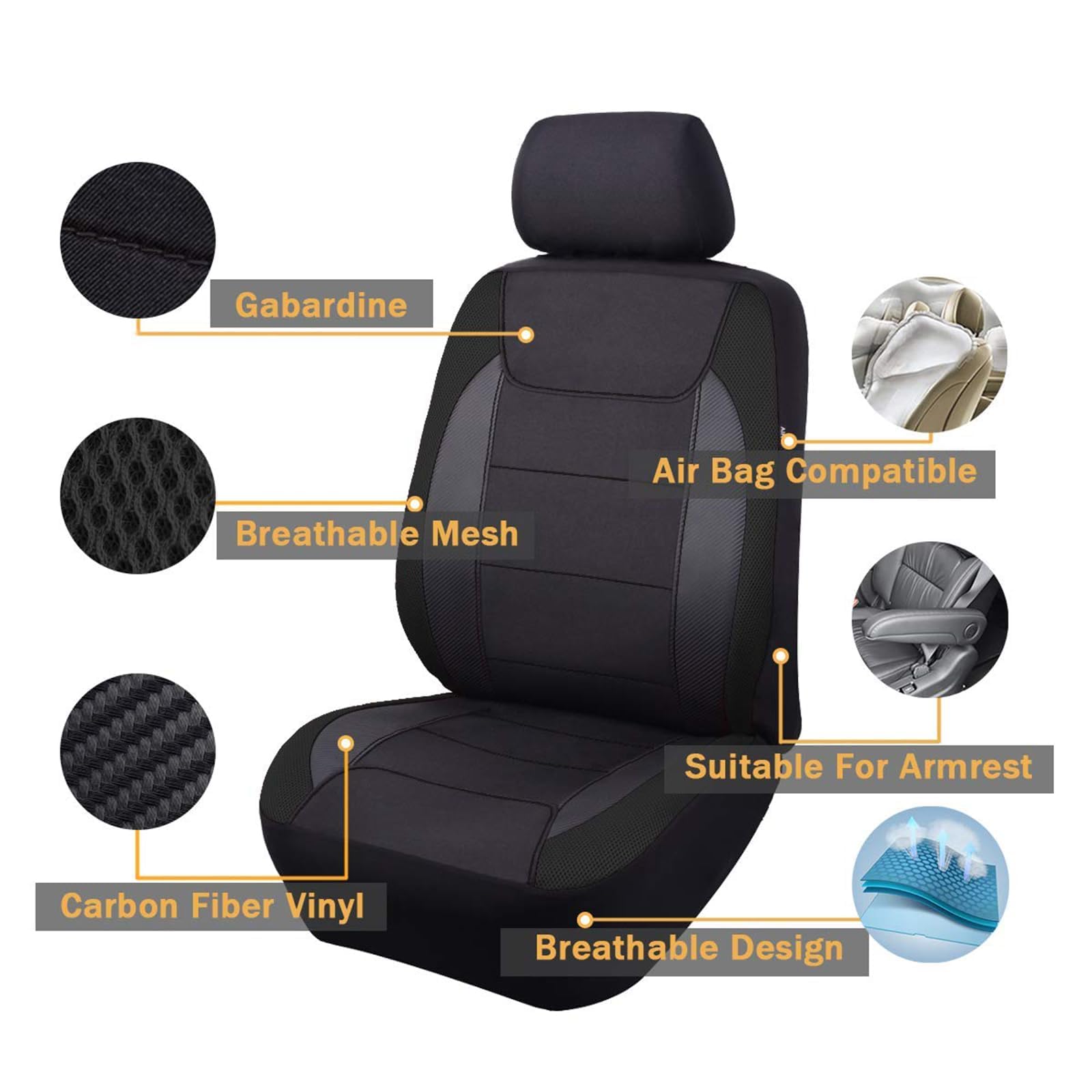 Fundas Asientos Coche, para Jaecoo 7 J7 PHEV 2024 2025 2026 Delanteros Seat Cover Protector Impermeables Transpirable Juegos de Cubreasientos Protectores