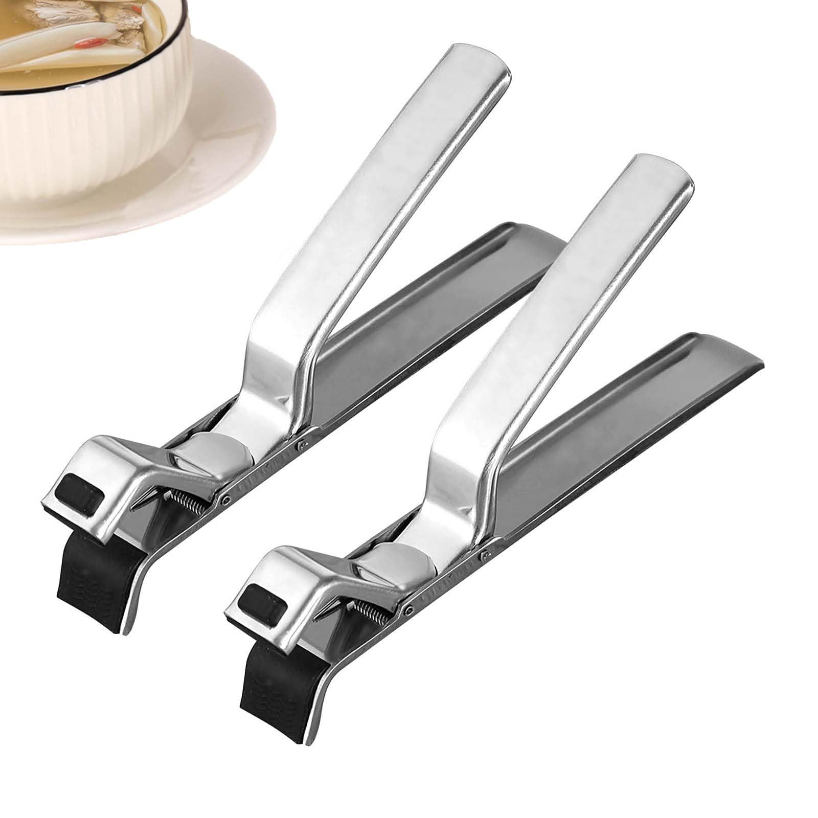 Photo 1 of ***ONLY ONE***2PCS Stainless Steel Hot Plate Gripper, Hot Plate Gripper Tongs, Anti Scald P late G ripper, for Oven, Air Fryer, Steamer, Pots & Bowls, Non-Slip Design