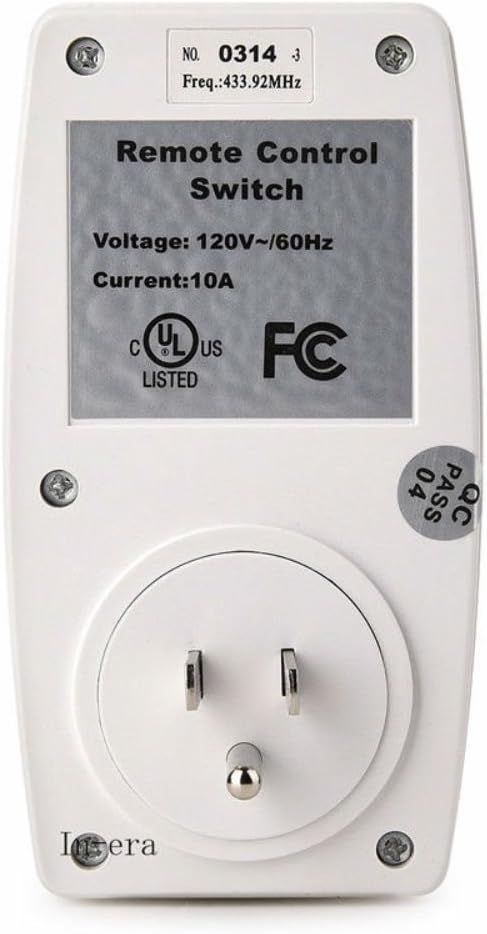 Balik deui view of the wireless receiver unit, showing product specifications and certifications.
