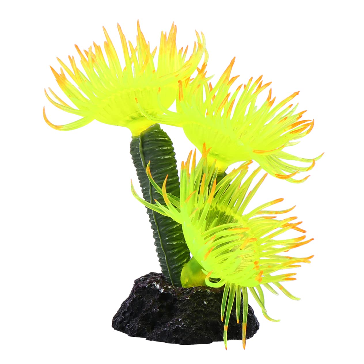 VICASKY 1Pc Manmade Coralline Artificial Coral for Fish Tank Decor Yellow Faux Coral Reef Ornament for Aquariums for Home Aquatic Decoration