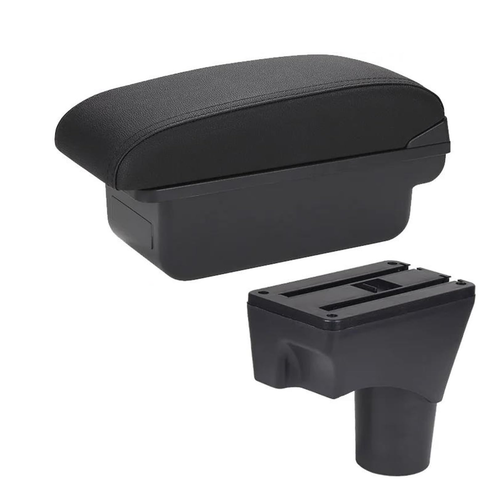 OTBEHUWJ Car Armrest Box Arm Storage Box For Nissan For Sunny For March For Micra K13 2010-2018 2019 2020 2021 2022(Black line NO USB)