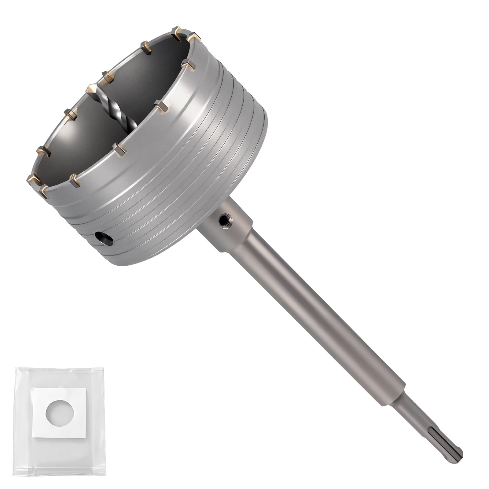 Professional 4-1/2" (115mm) Concrete Hole Saw 220mm SDS Plus & Dust Bag