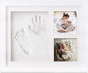 Kit Impronte Mani E Piedi Neonato - Cornice In Legno Con Argilla Per Ricordi - Regalo Baby Shower Unisex - Foto 11