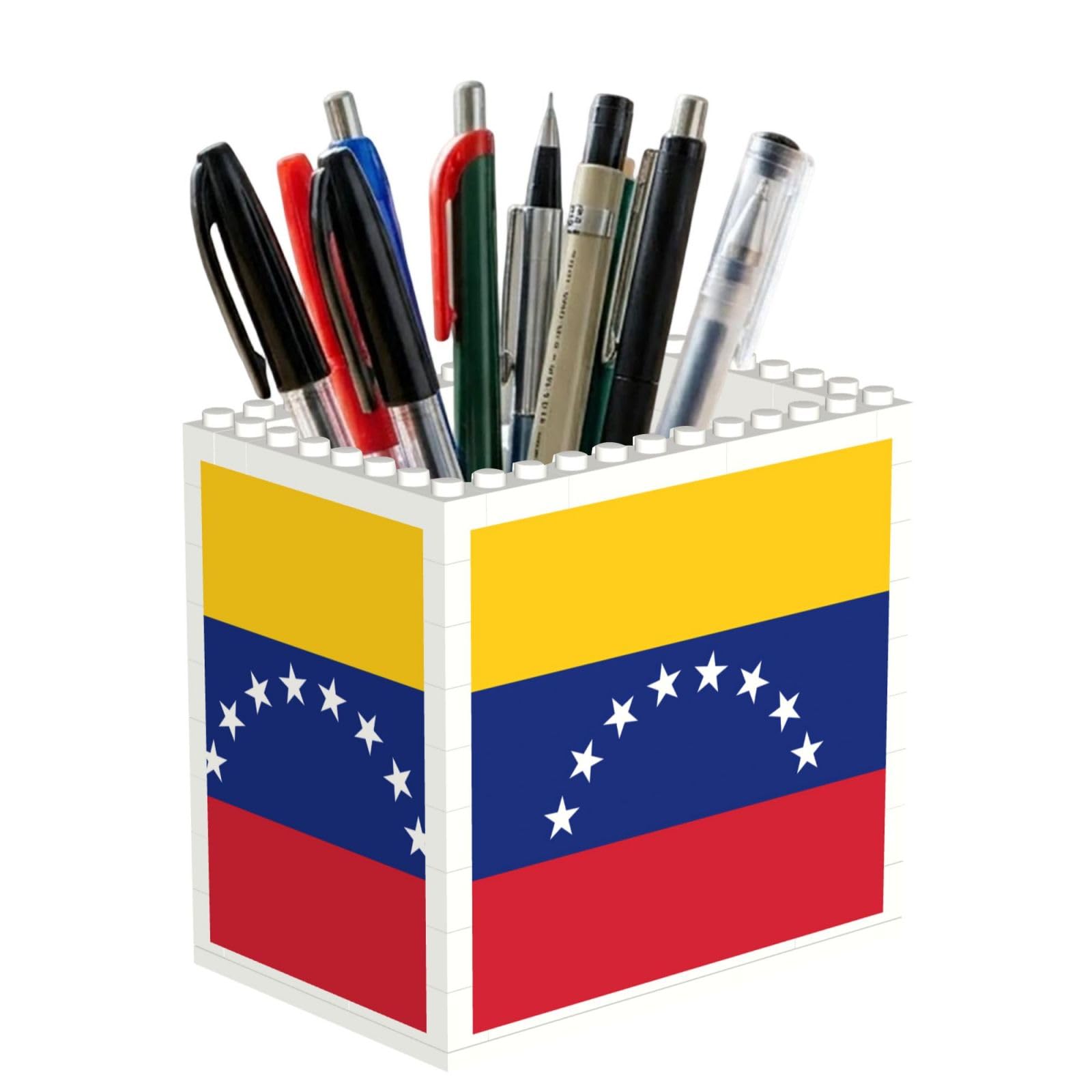 SXZVVBN Flag of Venezuela Building Block Desk Tidy ABS Organiser
