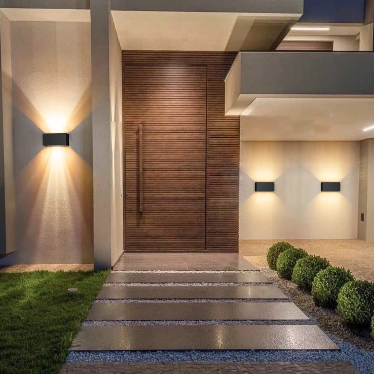 Klighten Aplique de pared con sensor de movimiento,24W Aplique pared exterior/interior con haz de luz ajustable, 3000K blanco cálido, Lámparas de pared Ip65 con sensor,Negro